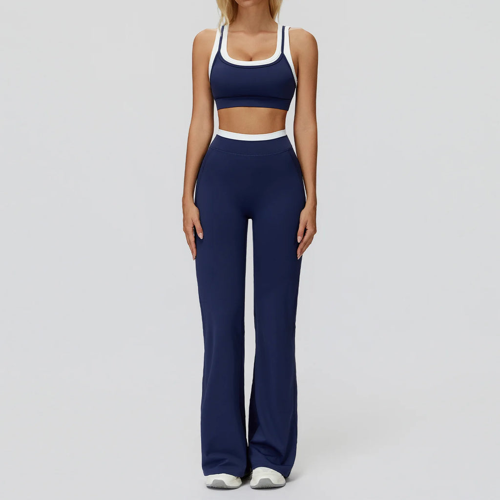 Seamless Yoga Set Sportswear Women 2PCS Workout Set Gym Top Female Clothing Fitness Bra High Waist Leggings Ribbed Sports Suit