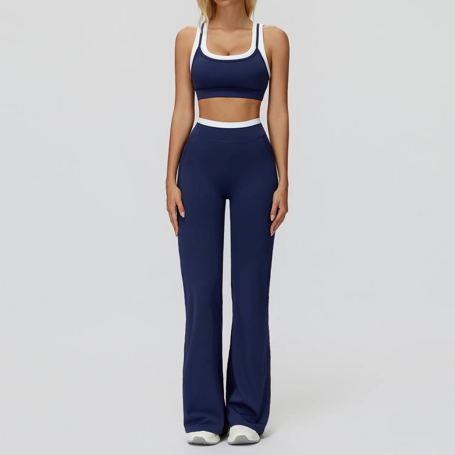 Seamless Yoga Set Sportswear Women 2PCS Workout Set Gym Top Female Clothing Fitness Bra High Waist Leggings Ribbed Sports Suit