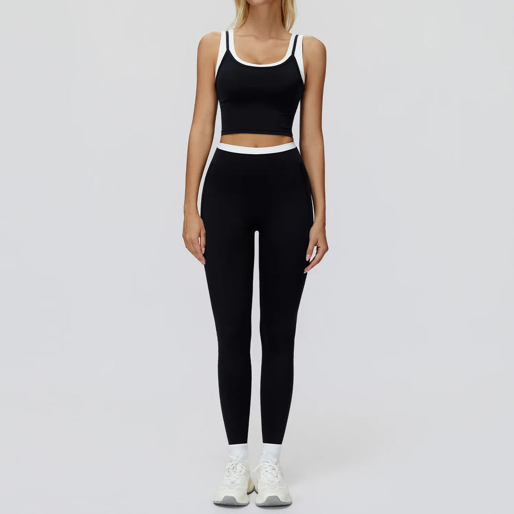 Seamless Yoga Set Sportswear Women 2PCS Workout Set Gym Top Female Clothing Fitness Bra High Waist Leggings Ribbed Sports Suit
