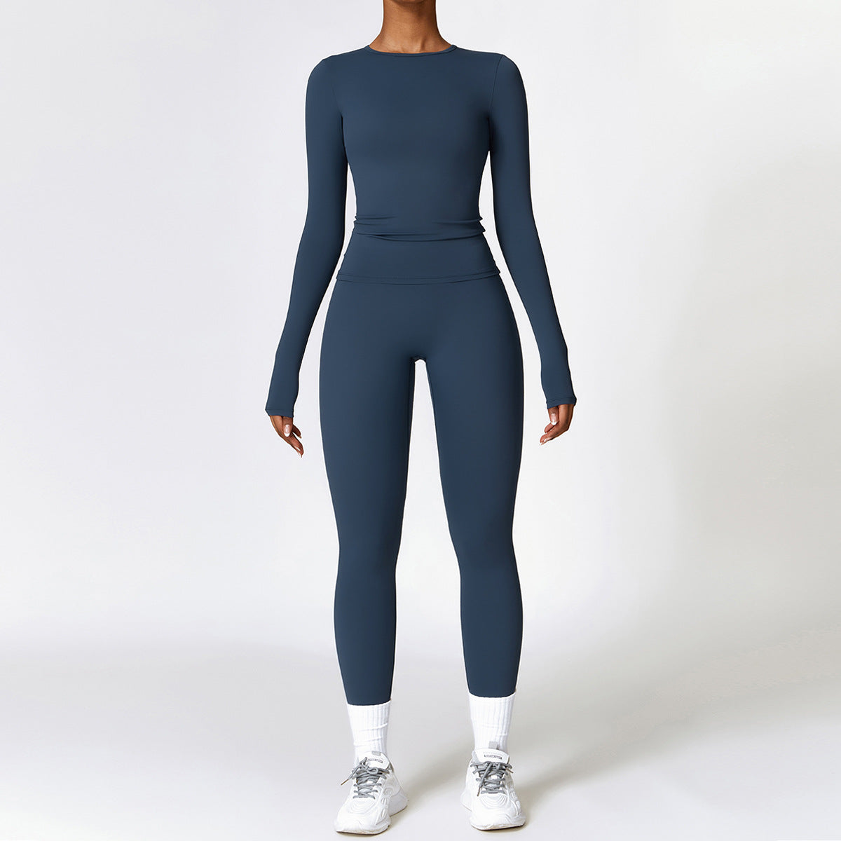 Veloria Sculpt Pro Activewear Set — Long Sleeve Top & High Waist Leggings