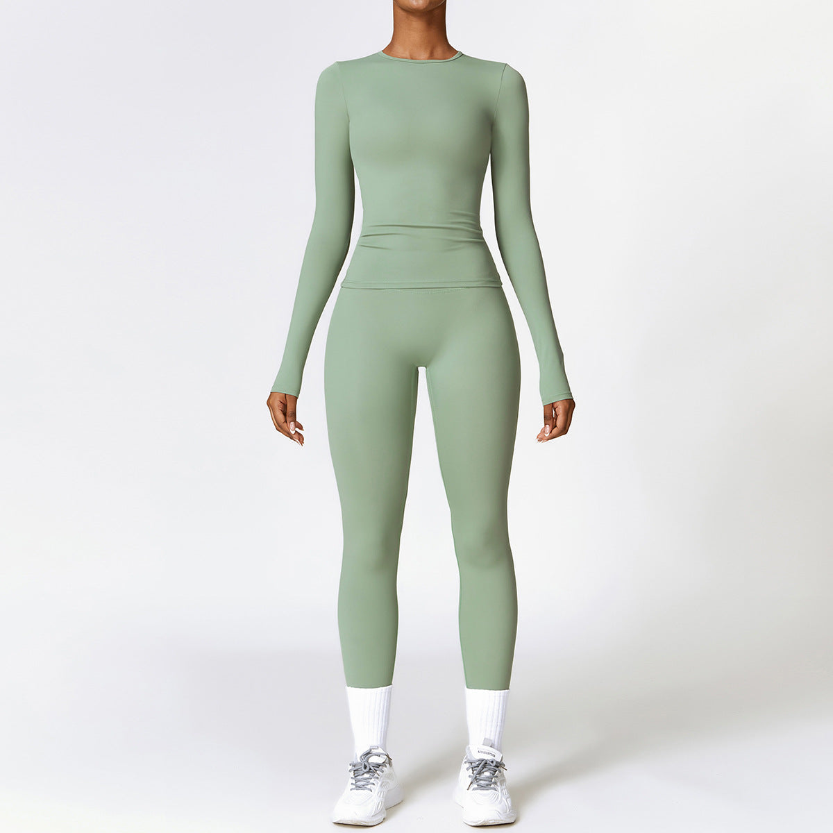 Veloria Sculpt Pro Activewear Set — Long Sleeve Top & High Waist Leggings