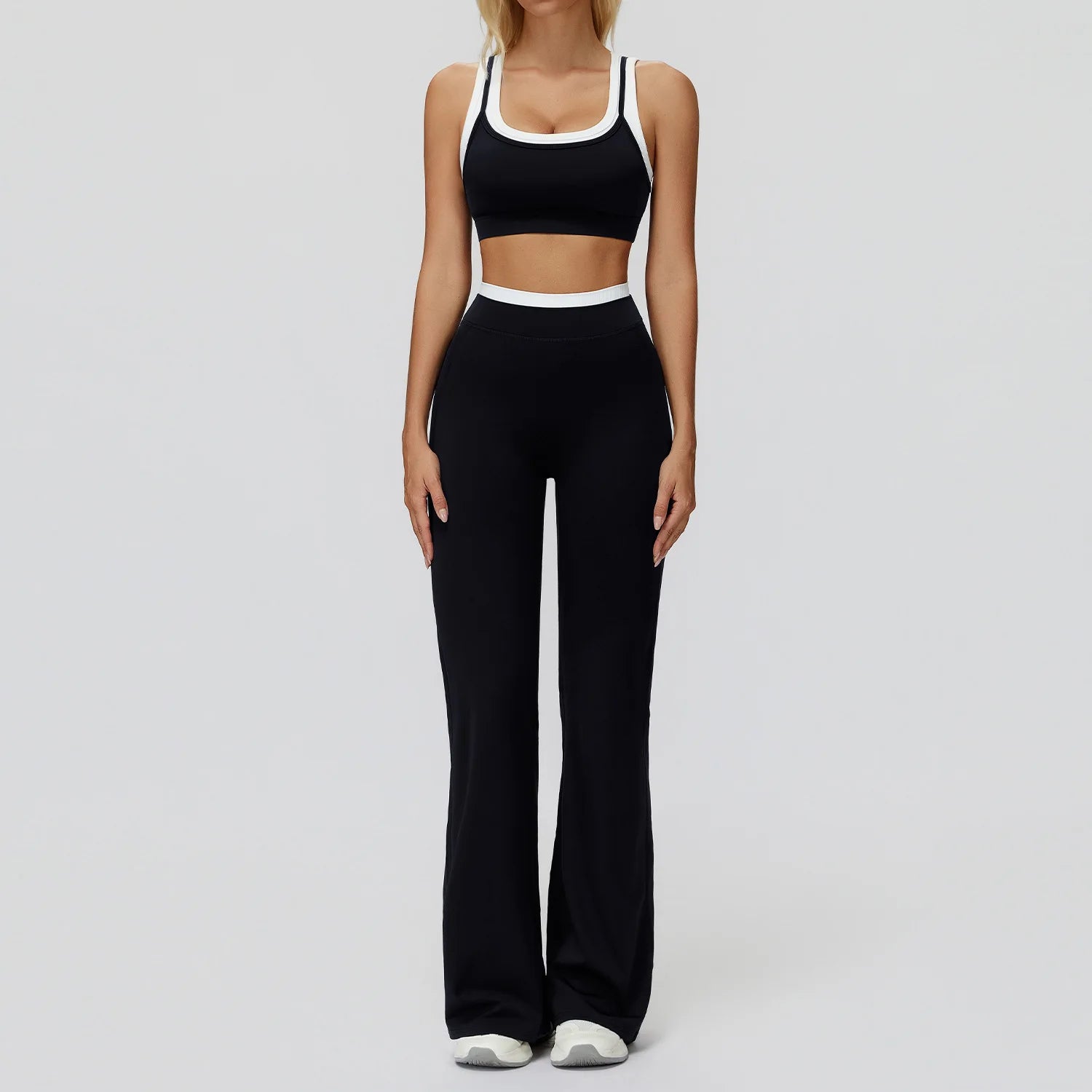 Seamless Yoga Set Sportswear Women 2PCS Workout Set Gym Top Female Clothing Fitness Bra High Waist Leggings Ribbed Sports Suit