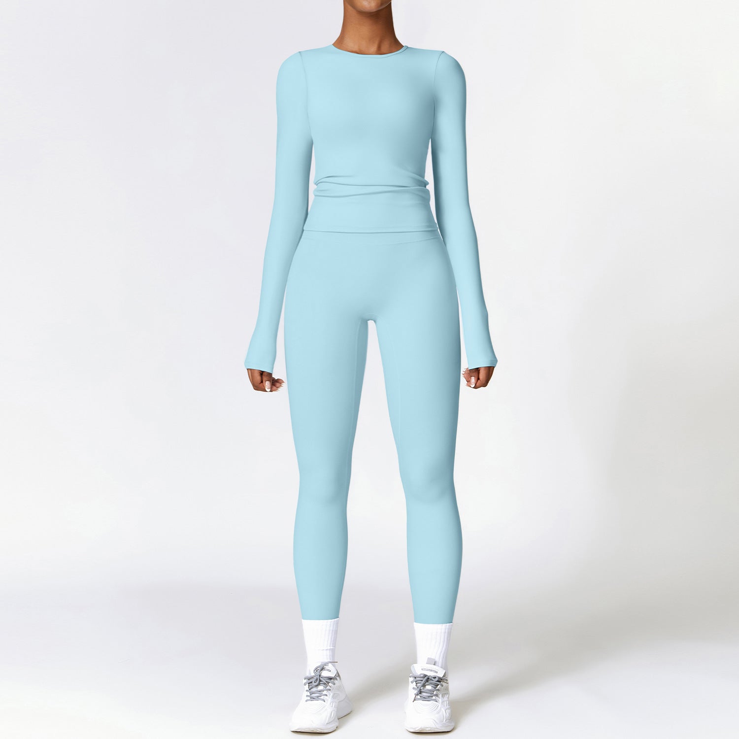 Veloria Sculpt Pro Activewear Set — Long Sleeve Top & High Waist Leggings