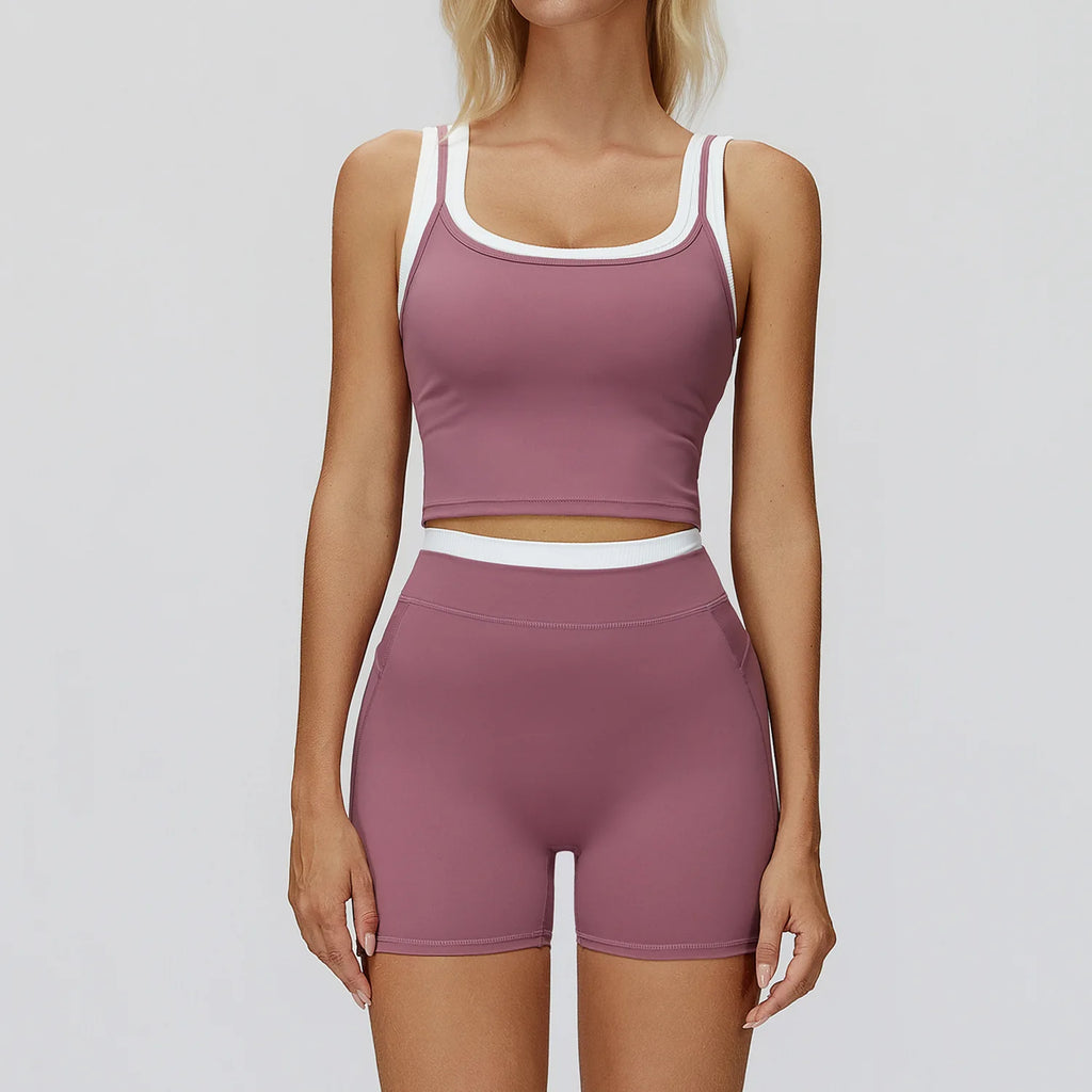 Seamless Yoga Set Sportswear Women 2PCS Workout Set Gym Top Female Clothing Fitness Bra High Waist Leggings Ribbed Sports Suit