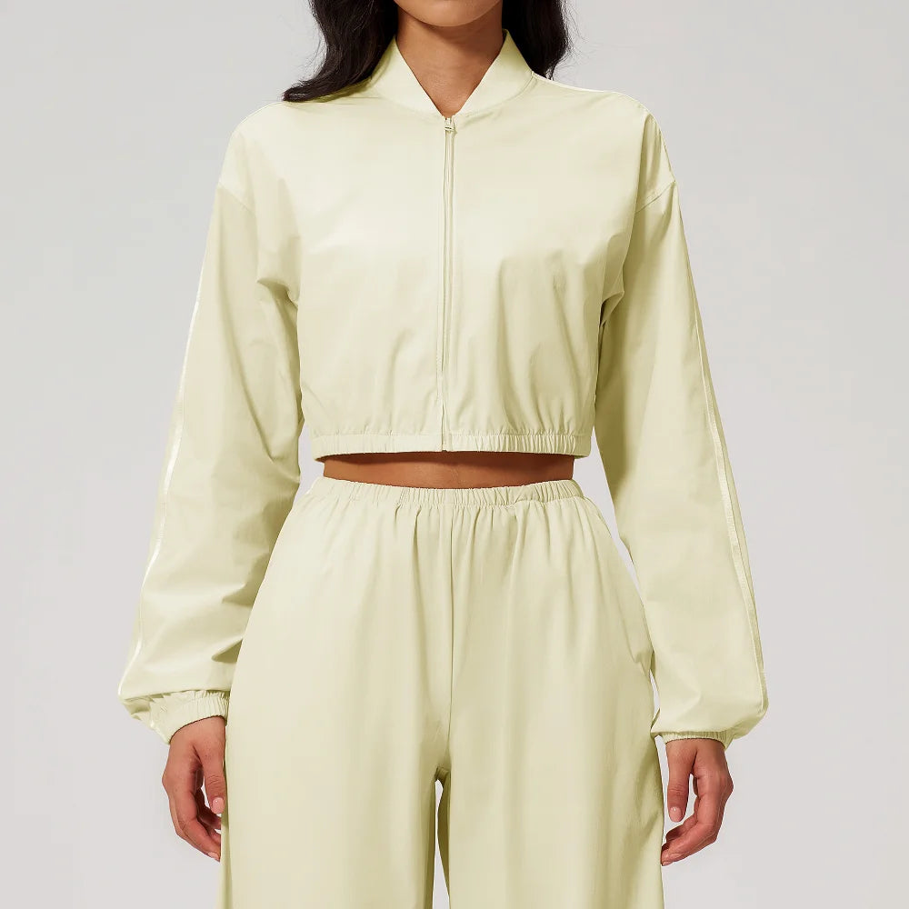Standing Collar Sun Protection Jacket New Summer Yoga Long Sleeved Women Sun Protection Outdoor Sports Fitness Ventilate Jacket