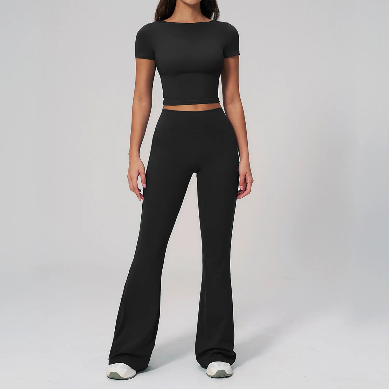 Yoga Clothing 2-Piece Set Fitness Suit Slim Yoga Short Sleeve Fitness Suit Running Sports Leggings Women Quick Drying Tracksuits