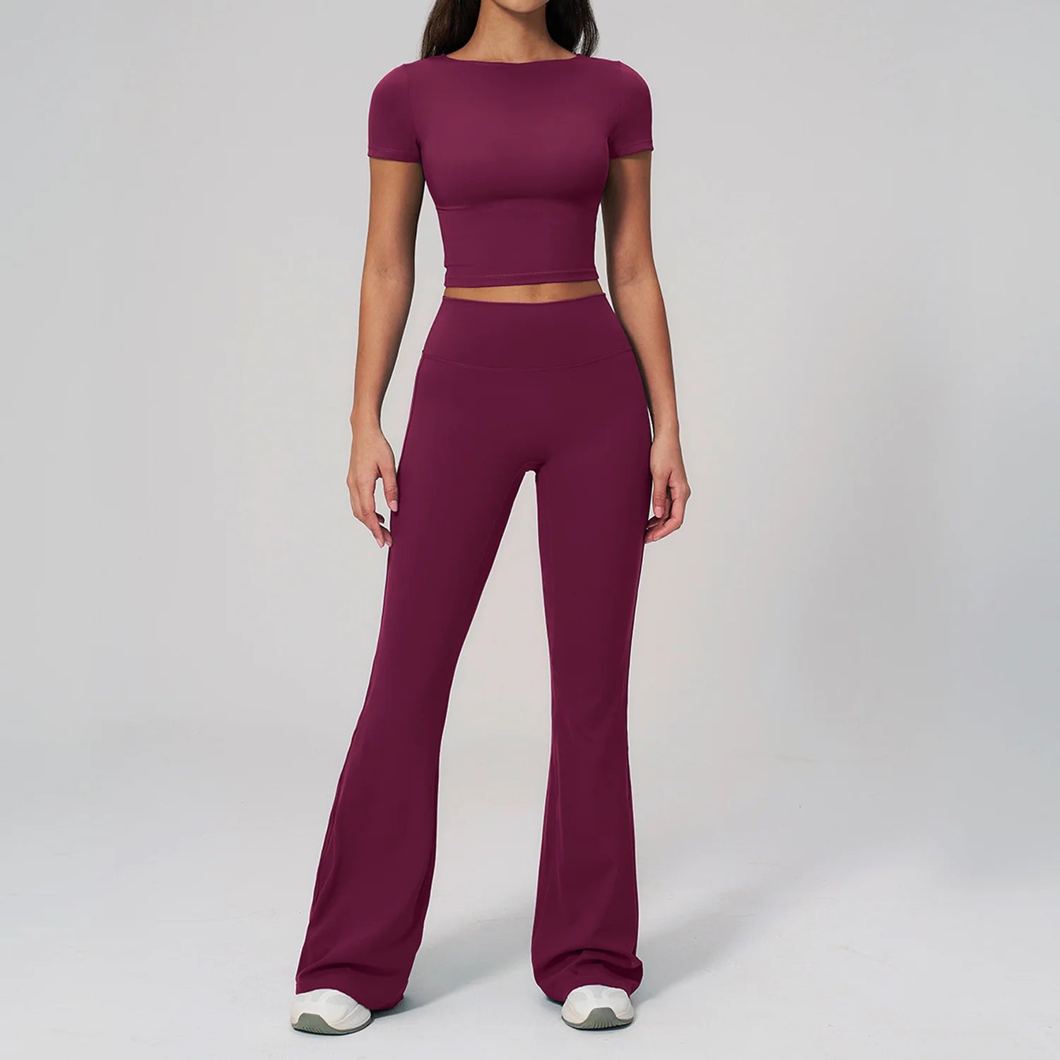 Yoga Clothing 2-Piece Set Fitness Suit Slim Yoga Short Sleeve Fitness Suit Running Sports Leggings Women Quick Drying Tracksuits