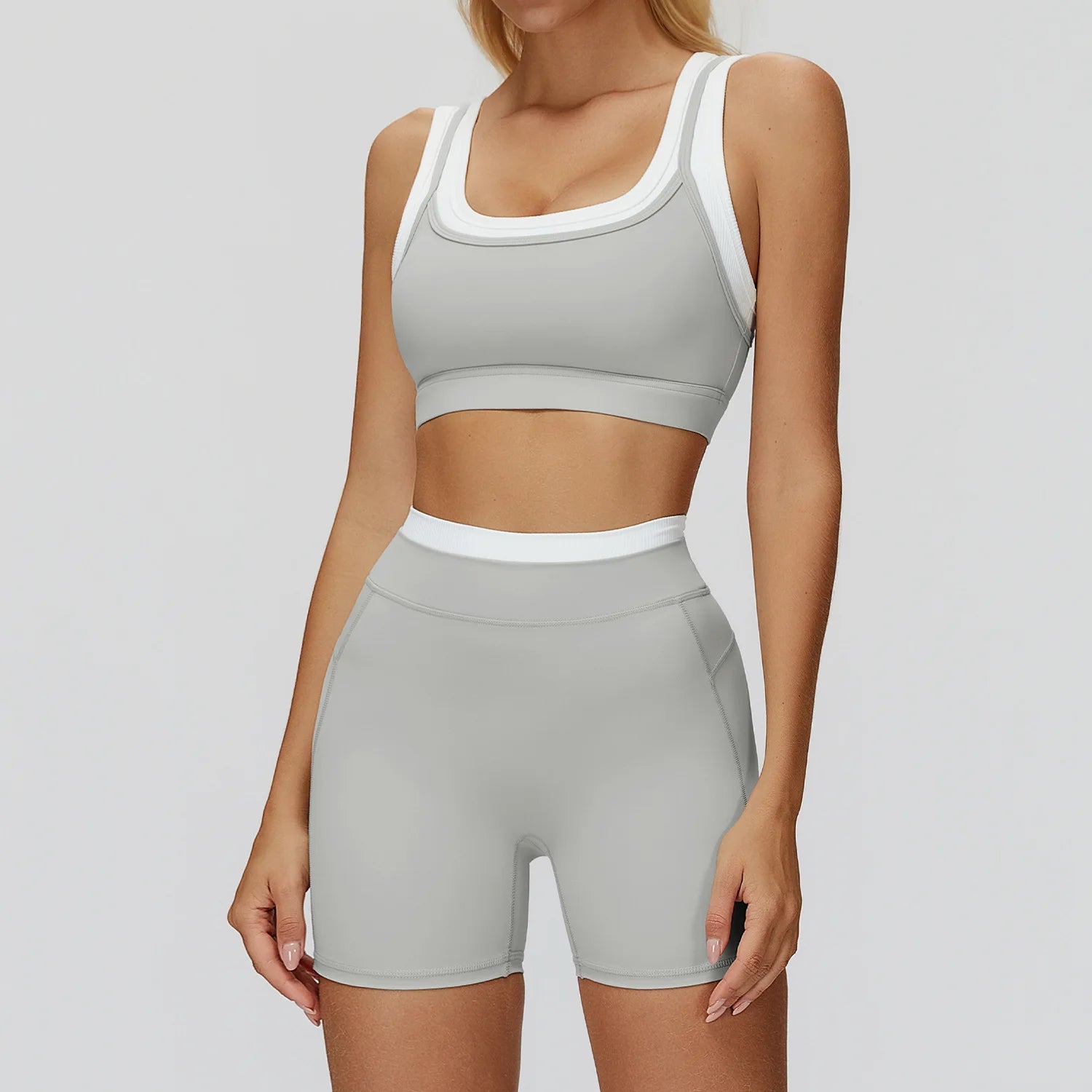 Seamless Yoga Set Sportswear Women 2PCS Workout Set Gym Top Female Clothing Fitness Bra High Waist Leggings Ribbed Sports Suit
