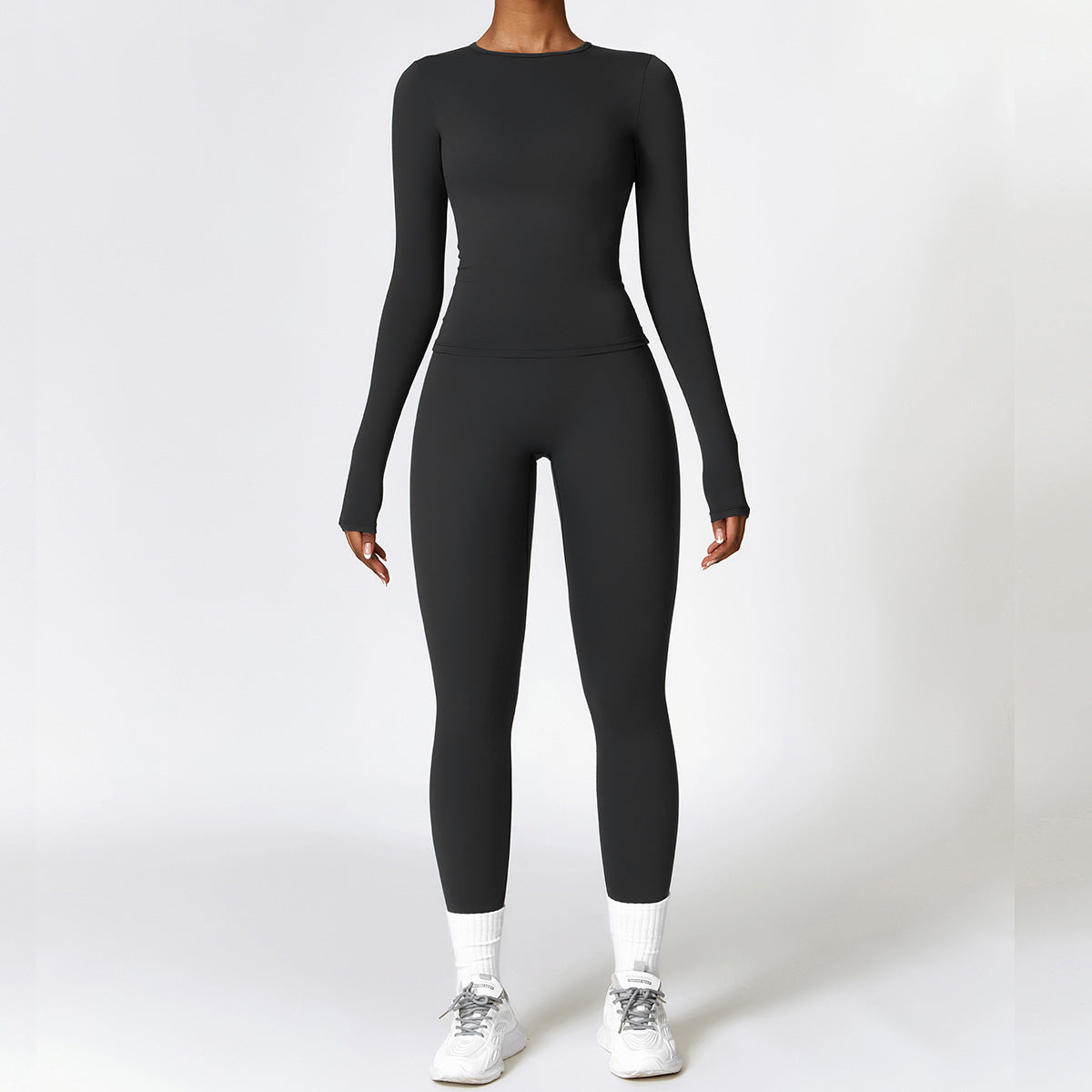 Veloria Sculpt Pro Activewear Set — Long Sleeve Top & High Waist Leggings