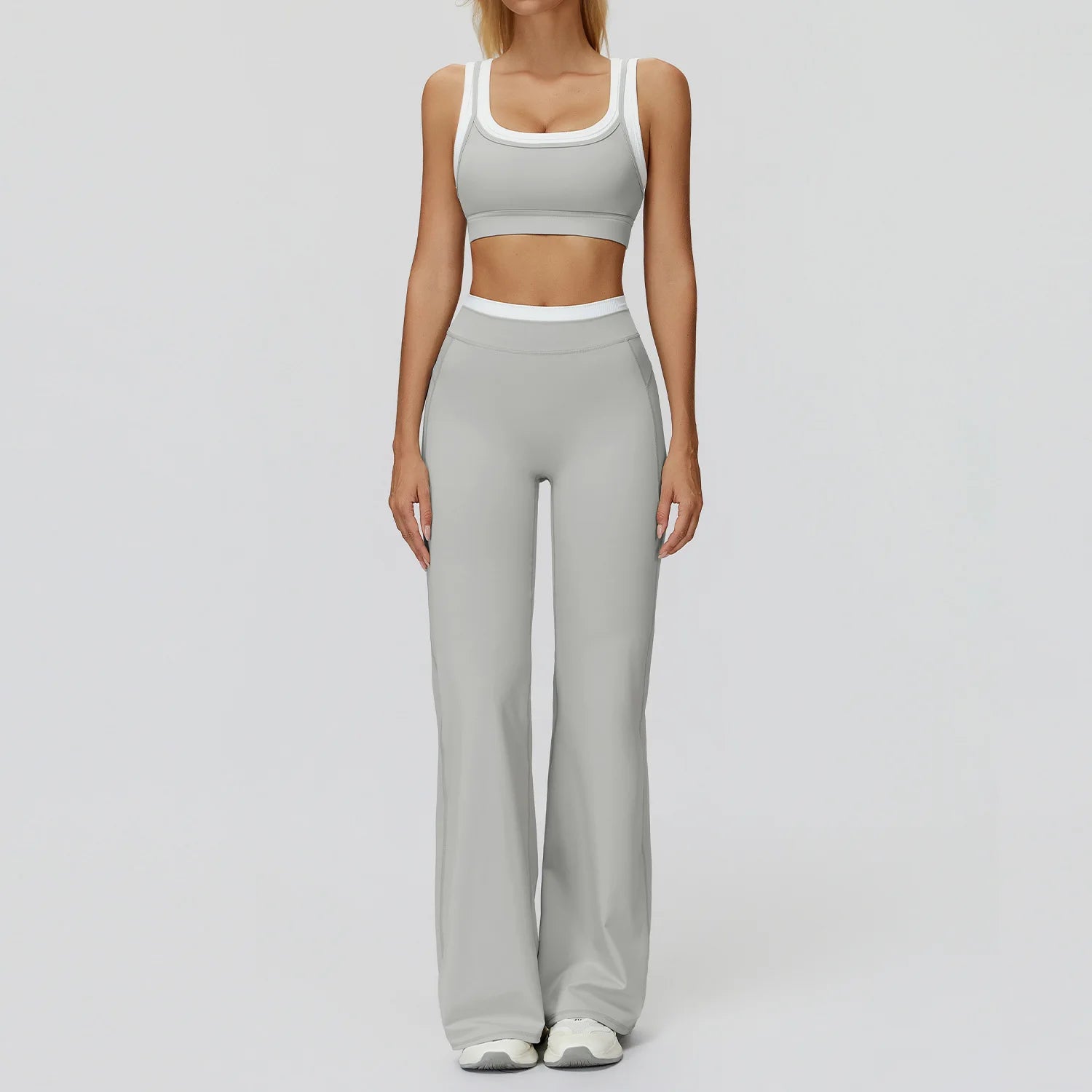 Seamless Yoga Set Sportswear Women 2PCS Workout Set Gym Top Female Clothing Fitness Bra High Waist Leggings Ribbed Sports Suit