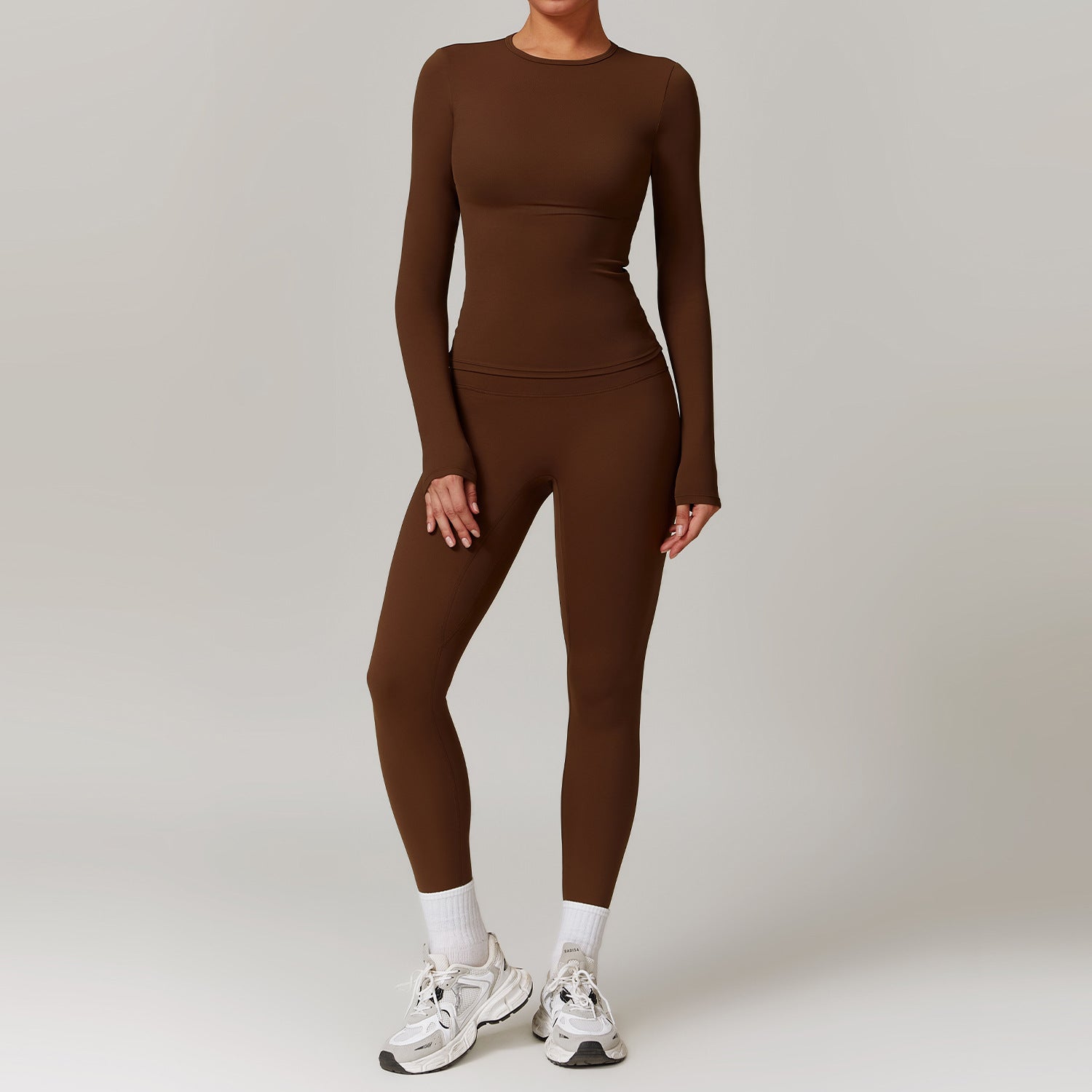 Veloria Sculpt Pro Activewear Set — Long Sleeve Top & High Waist Leggings