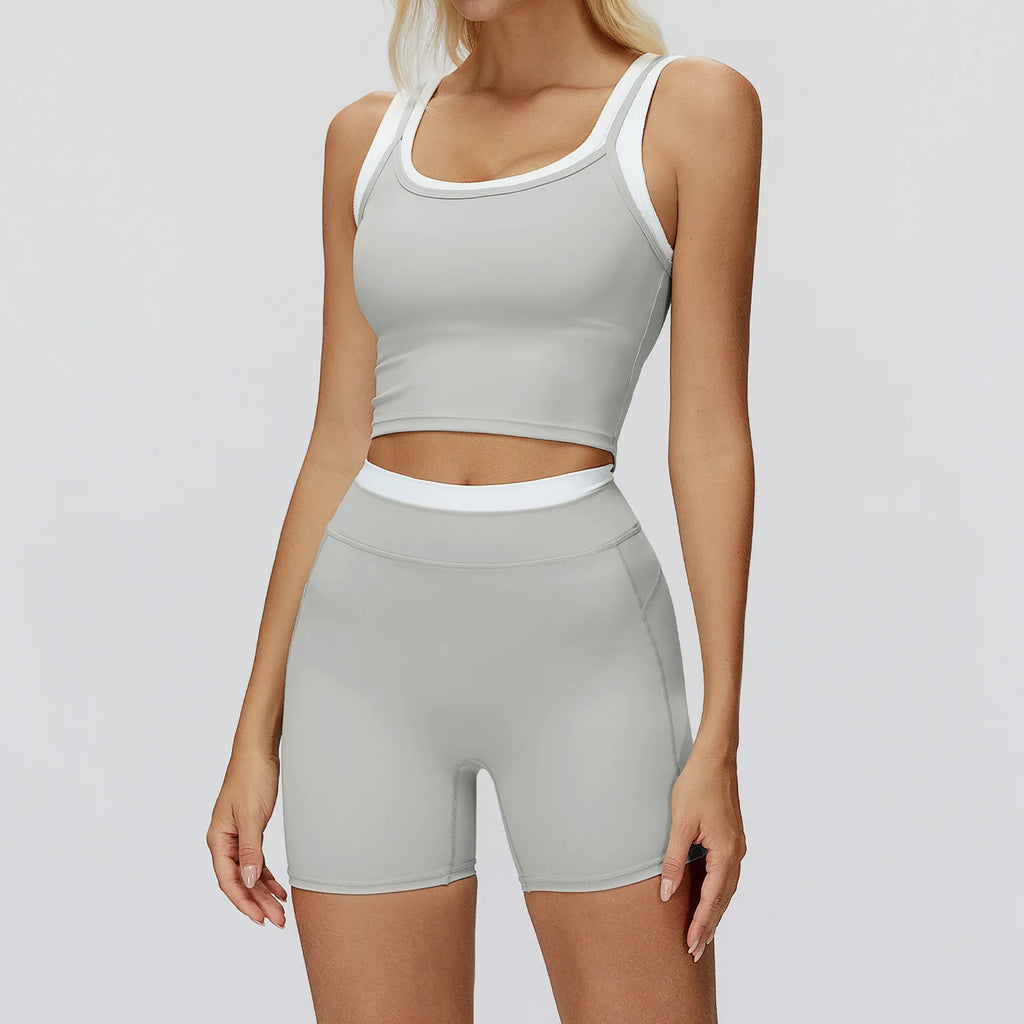 Seamless Yoga Set Sportswear Women 2PCS Workout Set Gym Top Female Clothing Fitness Bra High Waist Leggings Ribbed Sports Suit